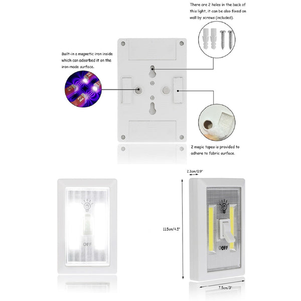 Multi-Purpose COB LED Light-Switch (3 Pack) - alltrolite
