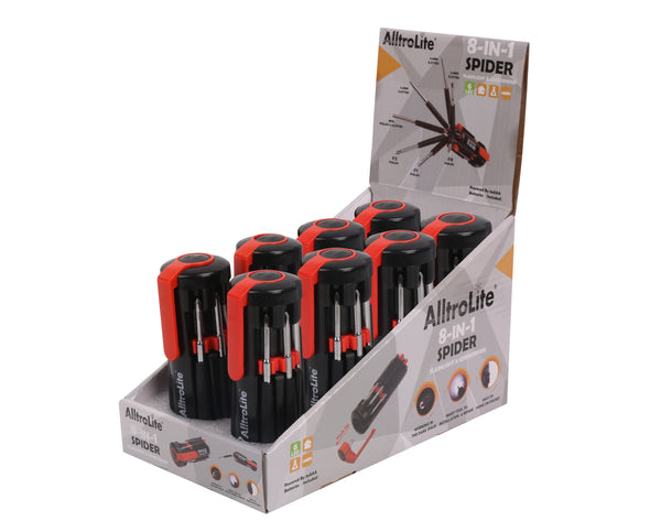Spider 8 In 1 Multi-Screwdriver Flashlight