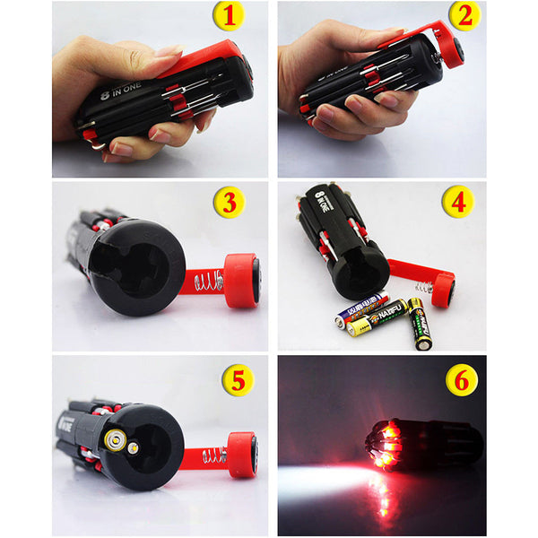 Spider 8 In 1 Multi-Screwdriver Flashlight - alltrolite