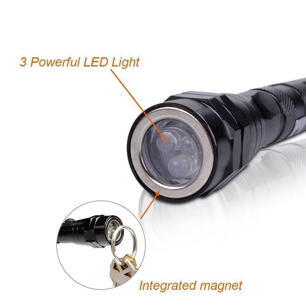 Portable 3 LED Telescopic Flexible Extendable Led Flashlights Torch - alltrolite
