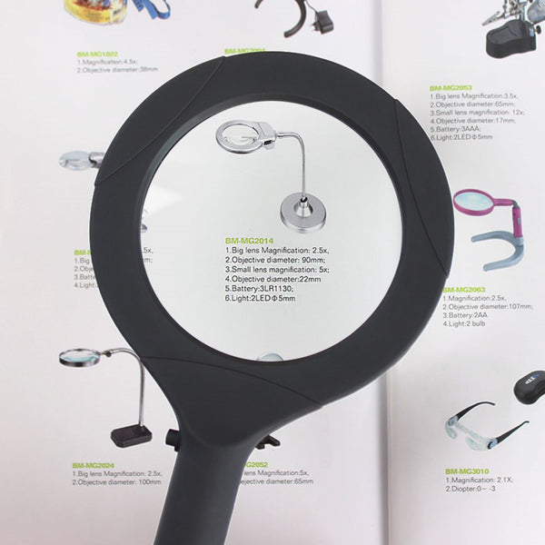 COB LED Magnifying Glass 5X Illuminated Len - alltrolite