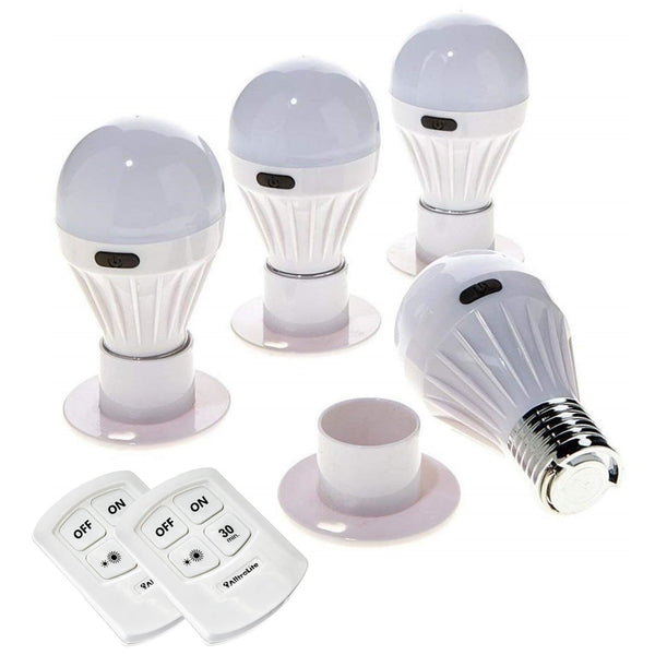 4 Pack Alltro Bulb Portable Wireless COB LED Light Bulb with Remotes